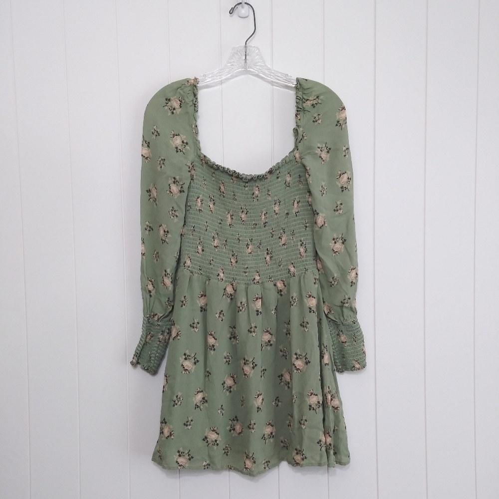 Reformation Kelli Smocked Floral Mini Dress